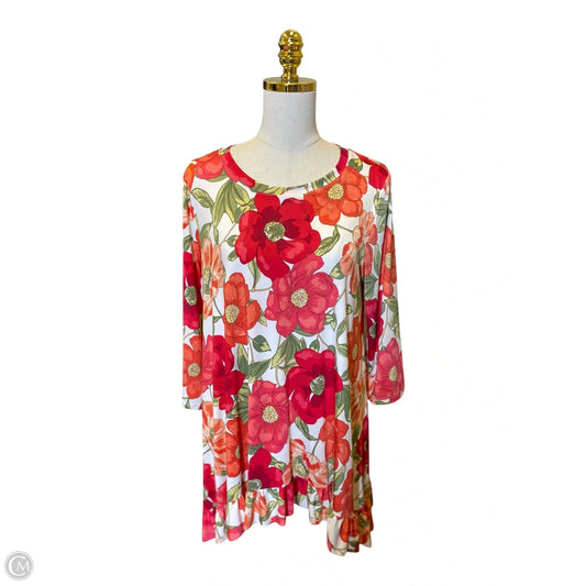 Top Short Sleeve By Dear Scarlett In Floral Print, Size: Xl