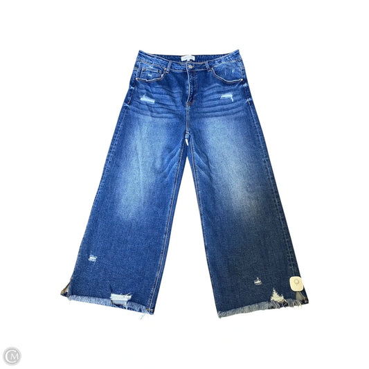 Jeans Wide Leg By Risen In Blue Denim, Size: 2x