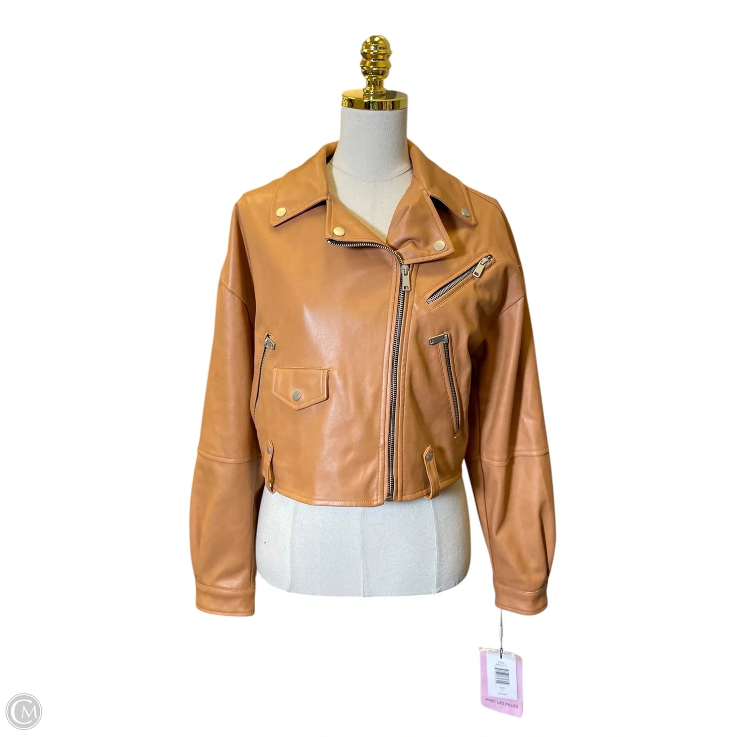 Jacket Moto By Avec Les Filles In Brown, Size: S