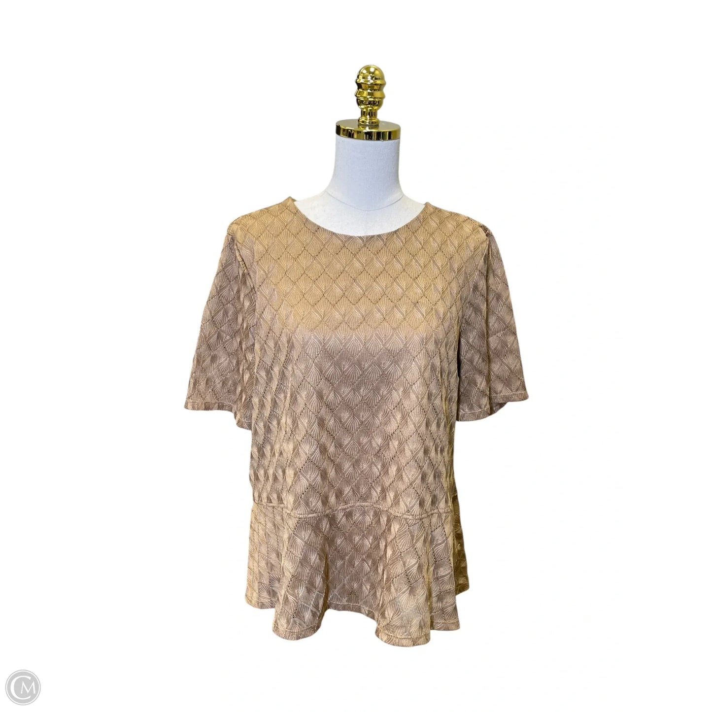 Top Short Sleeve By Chicos In Brown, Size: L