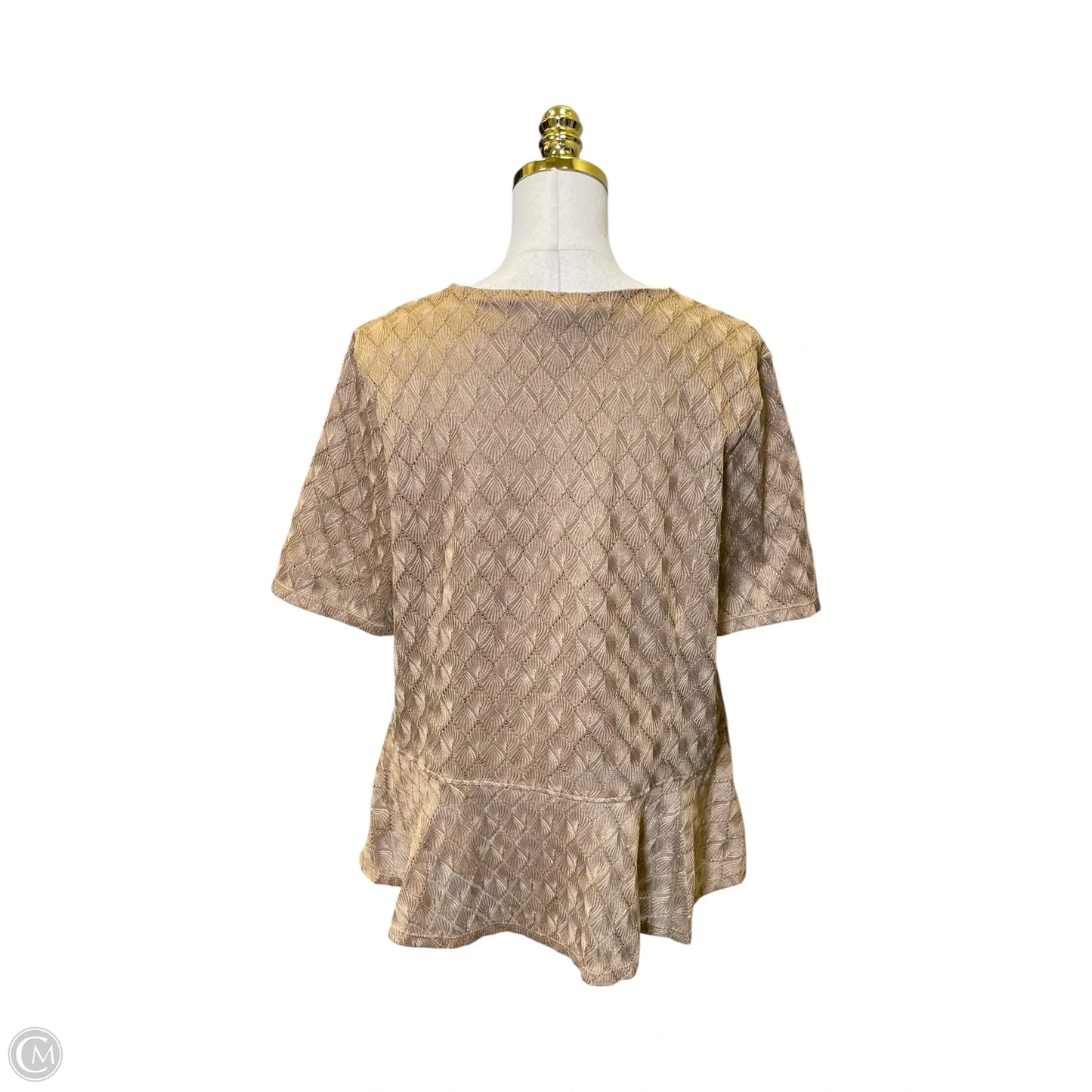 Top Short Sleeve By Chicos In Brown, Size: L
