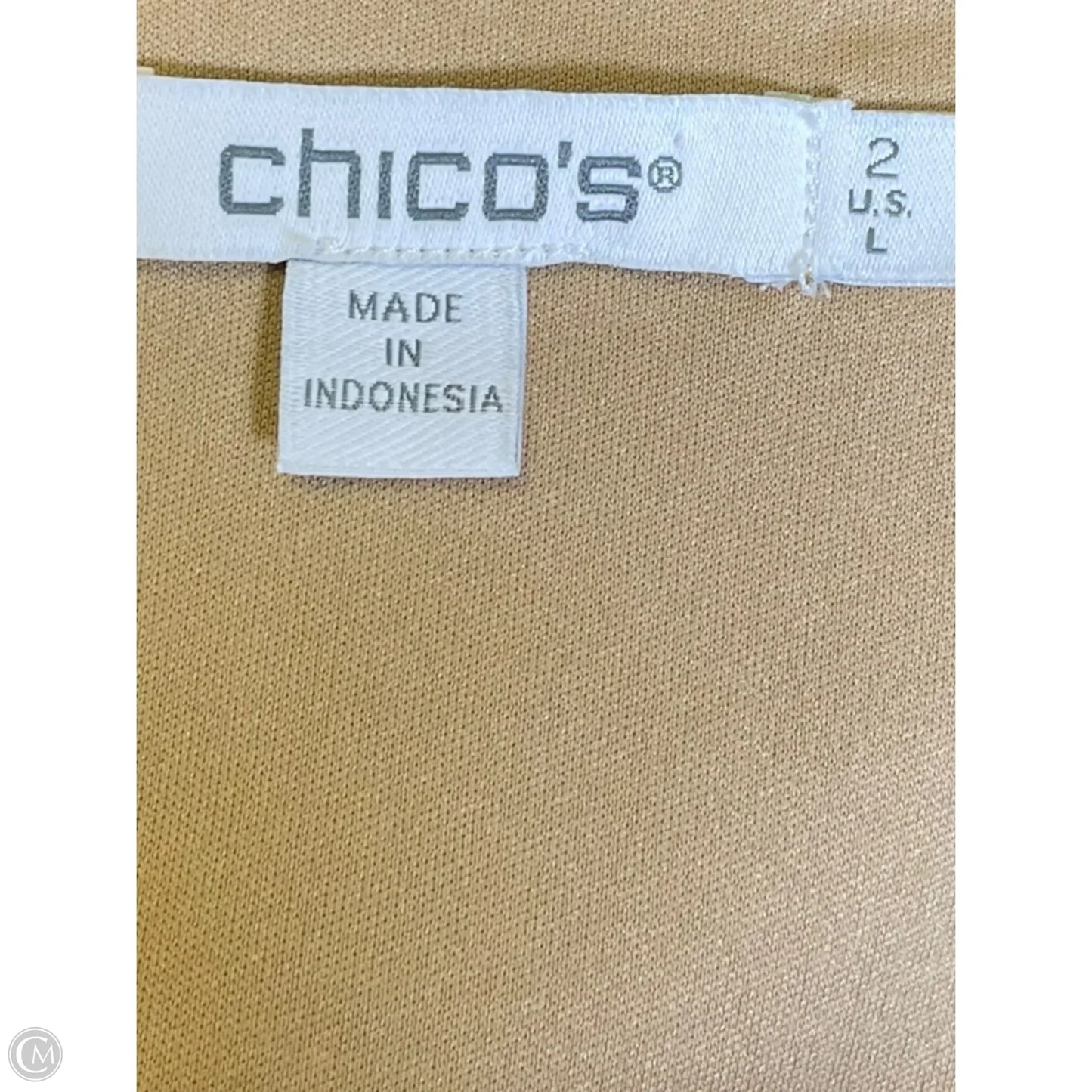 Top Short Sleeve By Chicos In Brown, Size: L