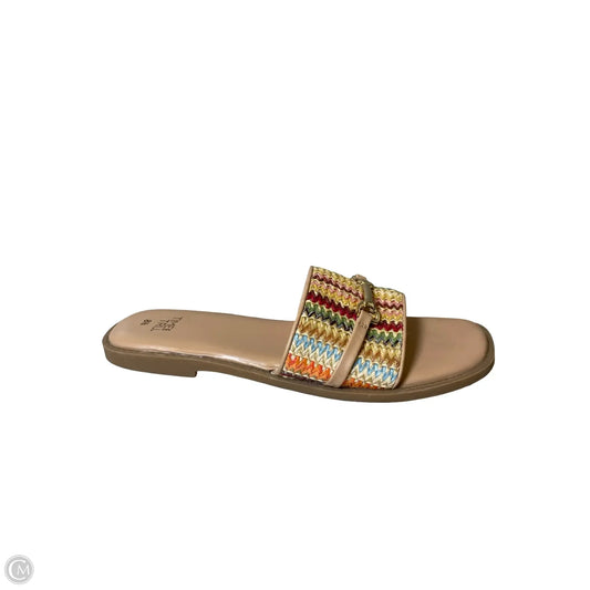 Sandals Flats By Time And Tru In Multi-colored, Size: 8.5