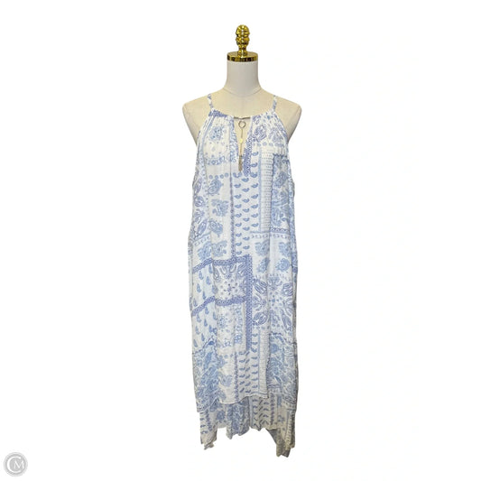 Dress Casual Maxi By Mlle Gabrielle In Blue & White, Size: 2x