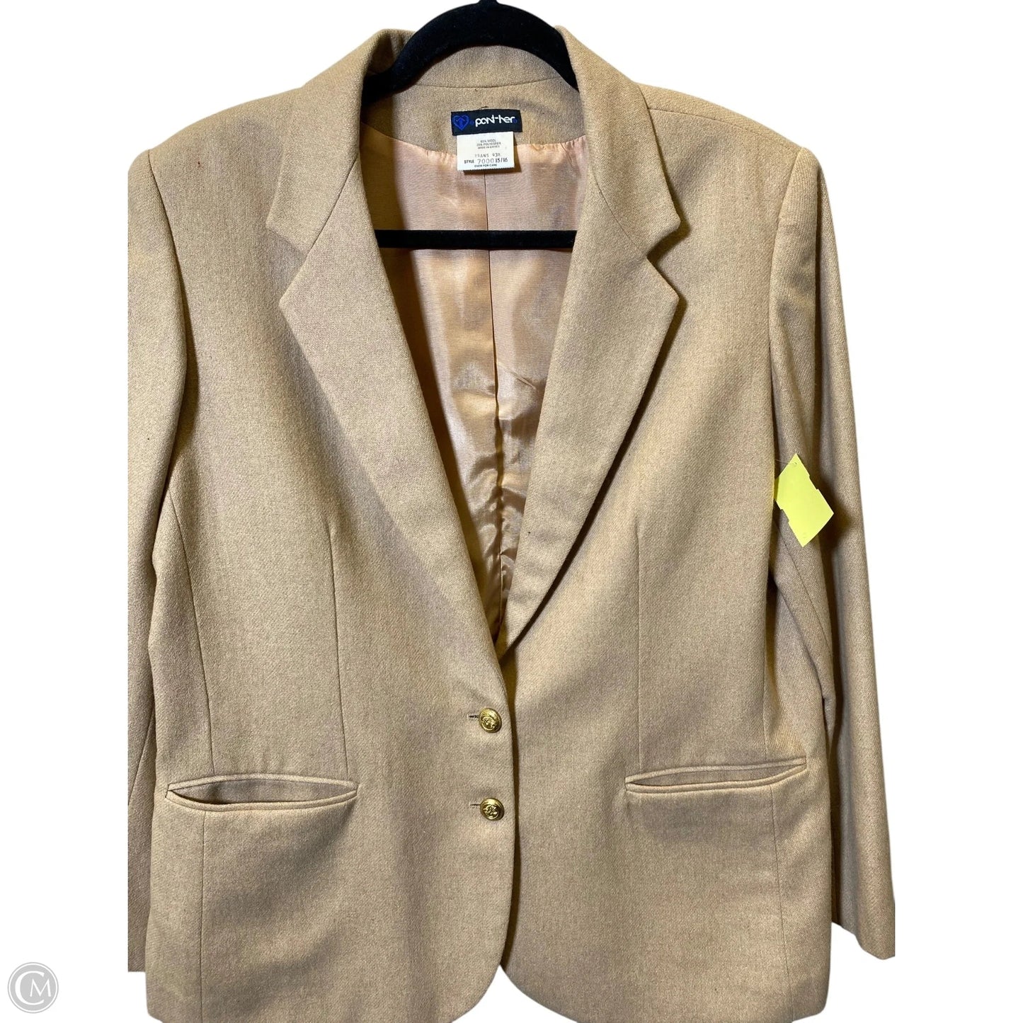 Blazer By Clothes Mentor In Beige, Size: Xl