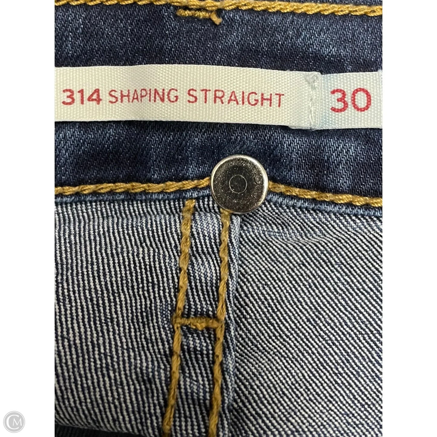 Jeans Straight By Levis In Blue Denim, Size: 10