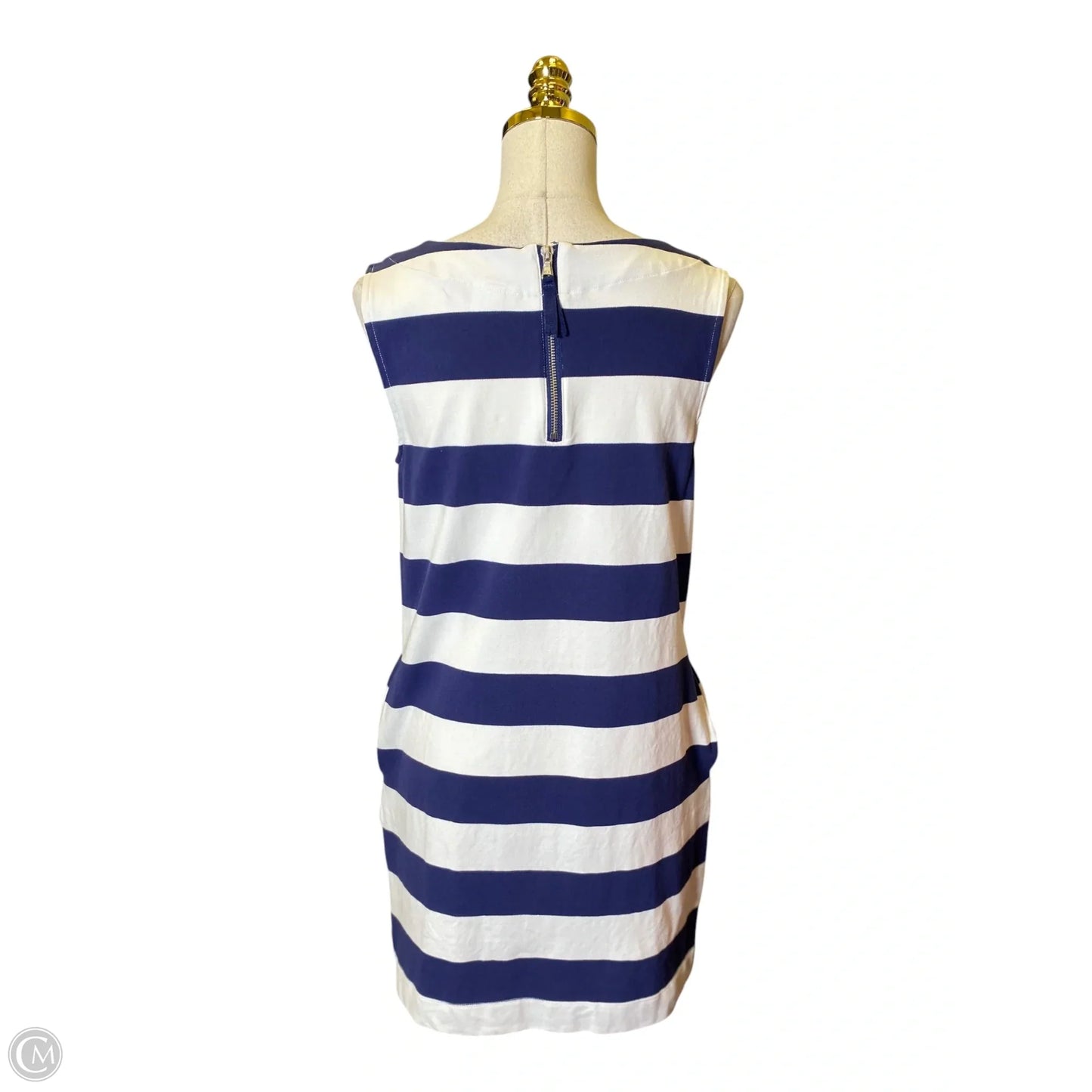 Dress Casual Midi By Vineyard Vines In Blue & White, Size: M