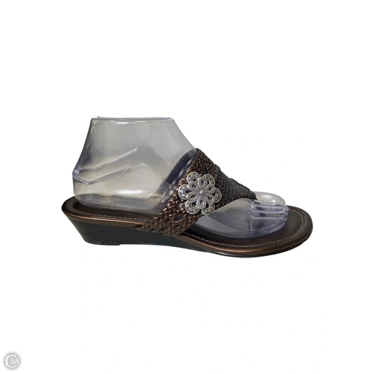 Sandals Heels Wedge By Brighton In Brown, Size: 8