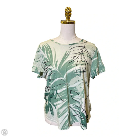 Top Short Sleeve By Chicos In Black & Green, Size: L