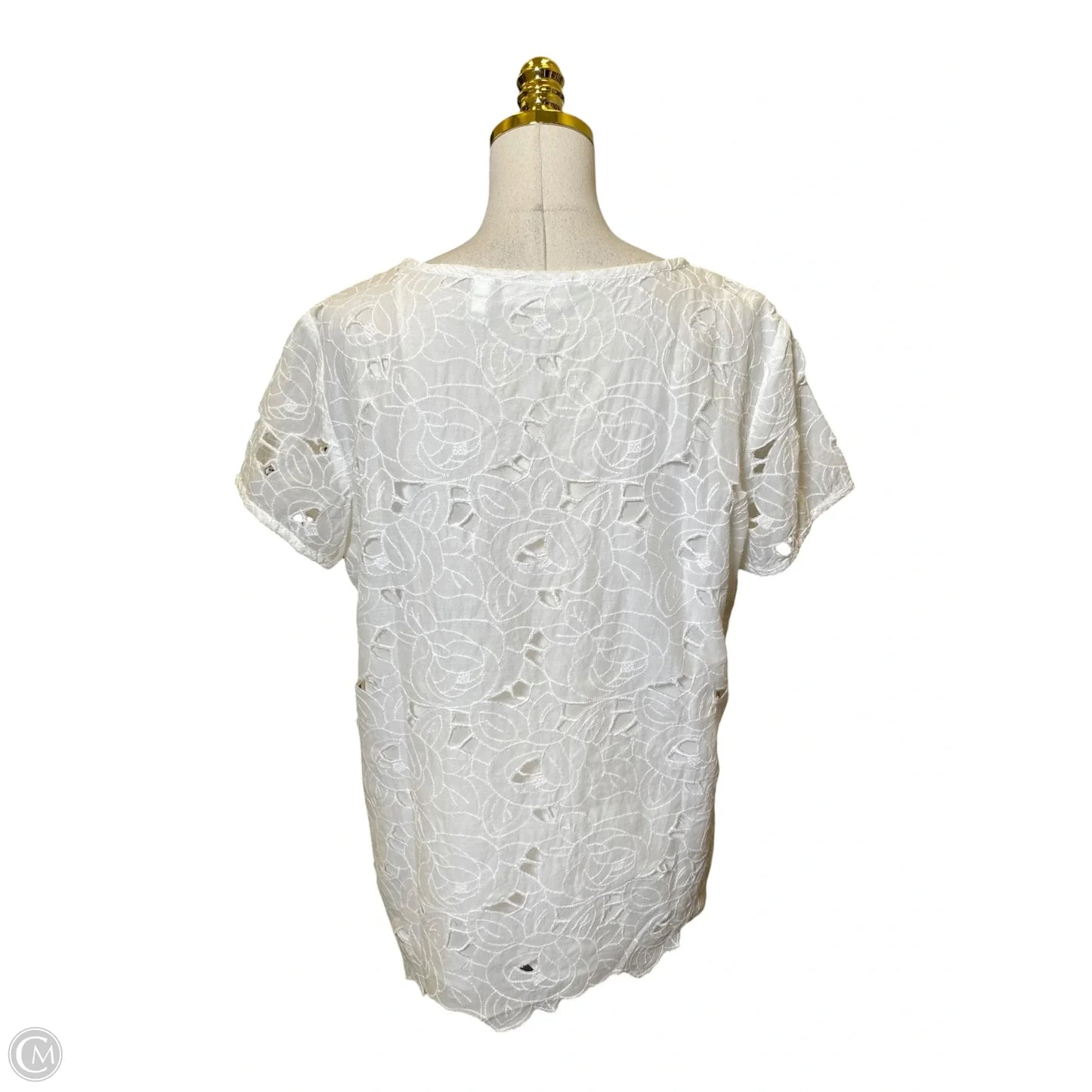 Top Short Sleeve By Chicos In White, Size: L