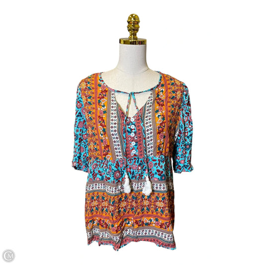 Top Short Sleeve By Clothes Mentor In Multi-colored, Size: L