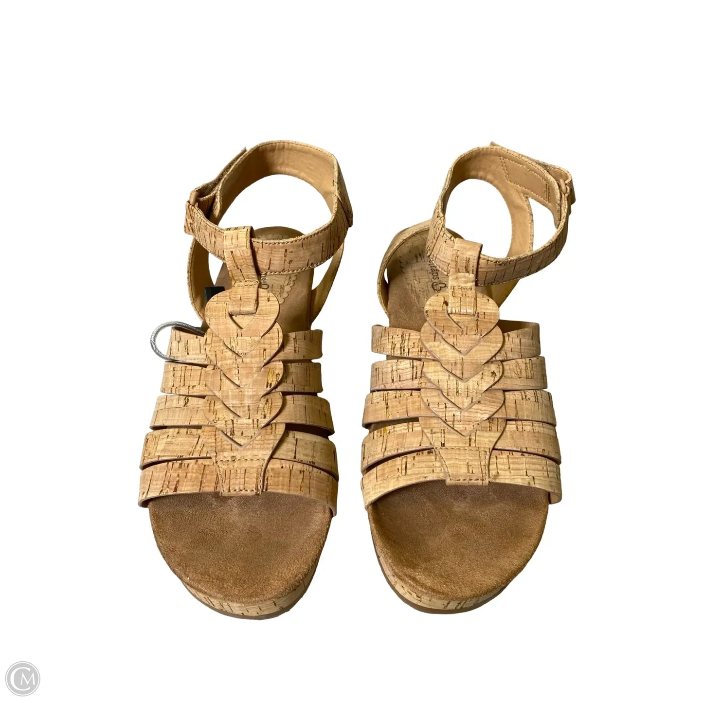 Sandals Heels Wedge By Bare Traps In Beige, Size: 11 W