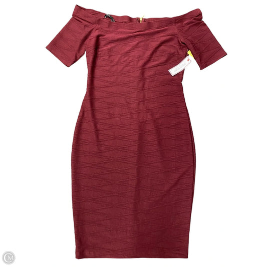 Dress Casual Midi By Bisou Bisou In Maroon, Size: 14