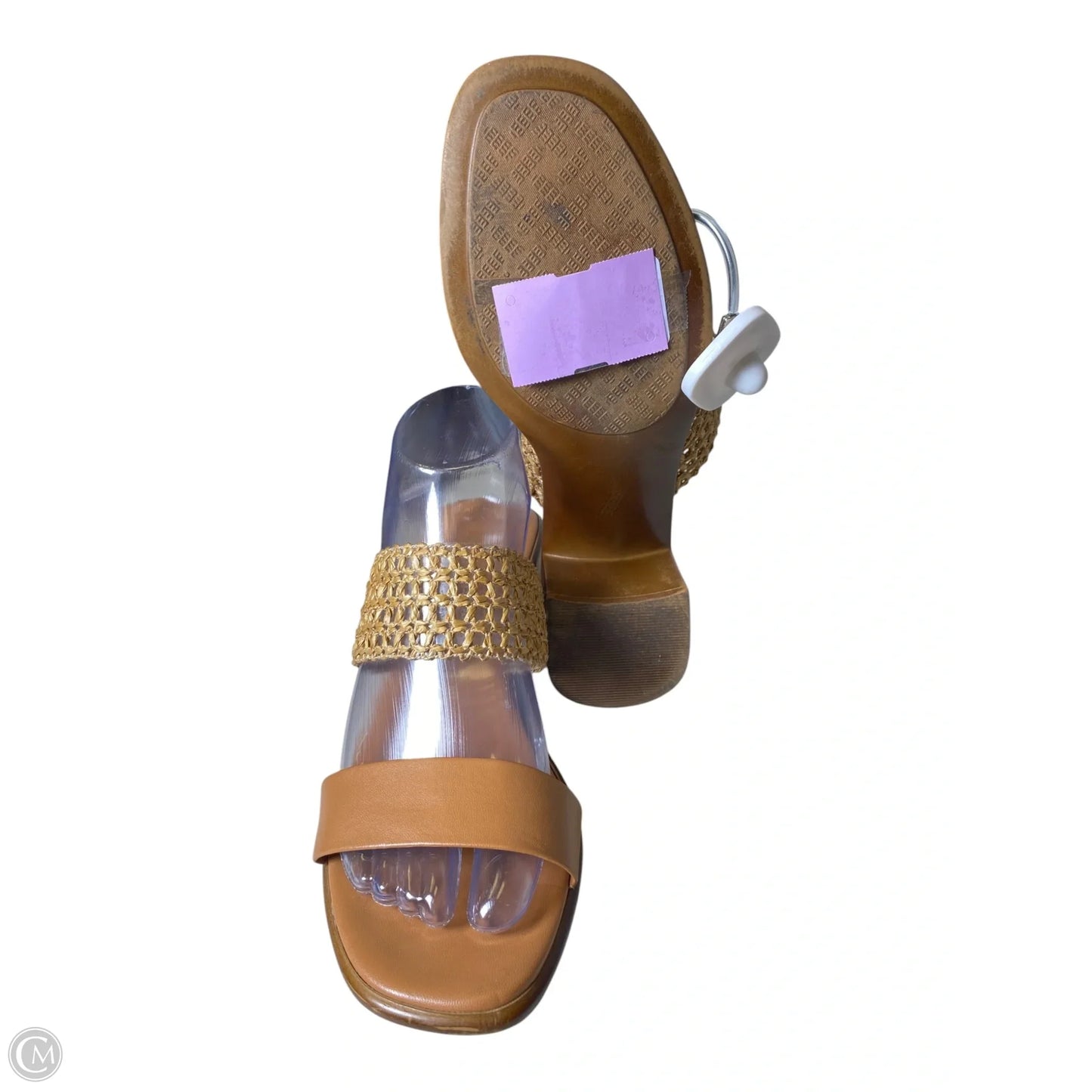 Shoes Heels Block By Toscanella In Brown & Tan, Size: 9.5