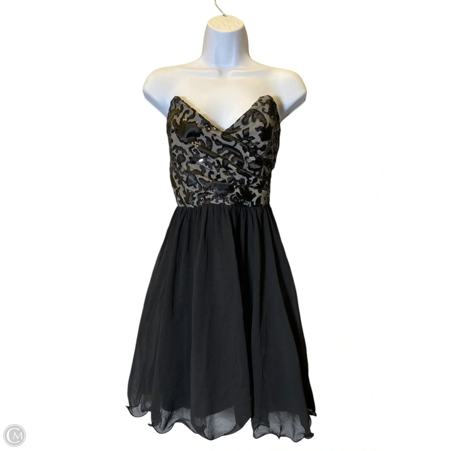 Dress Party Midi By Clothes Mentor In Black & Grey, Size: 6