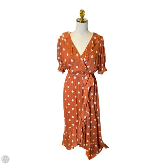 Dress Casual Maxi By Lc Lauren Conrad In Orange & White, Size: M