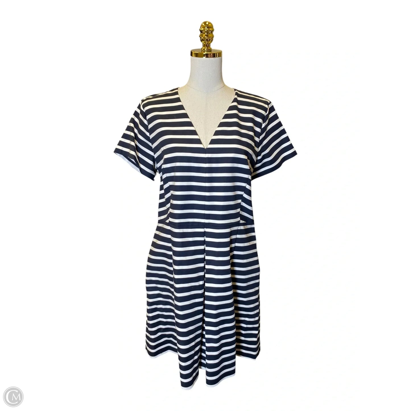 Dress Casual Midi By Gap In Striped Pattern, Size: 16