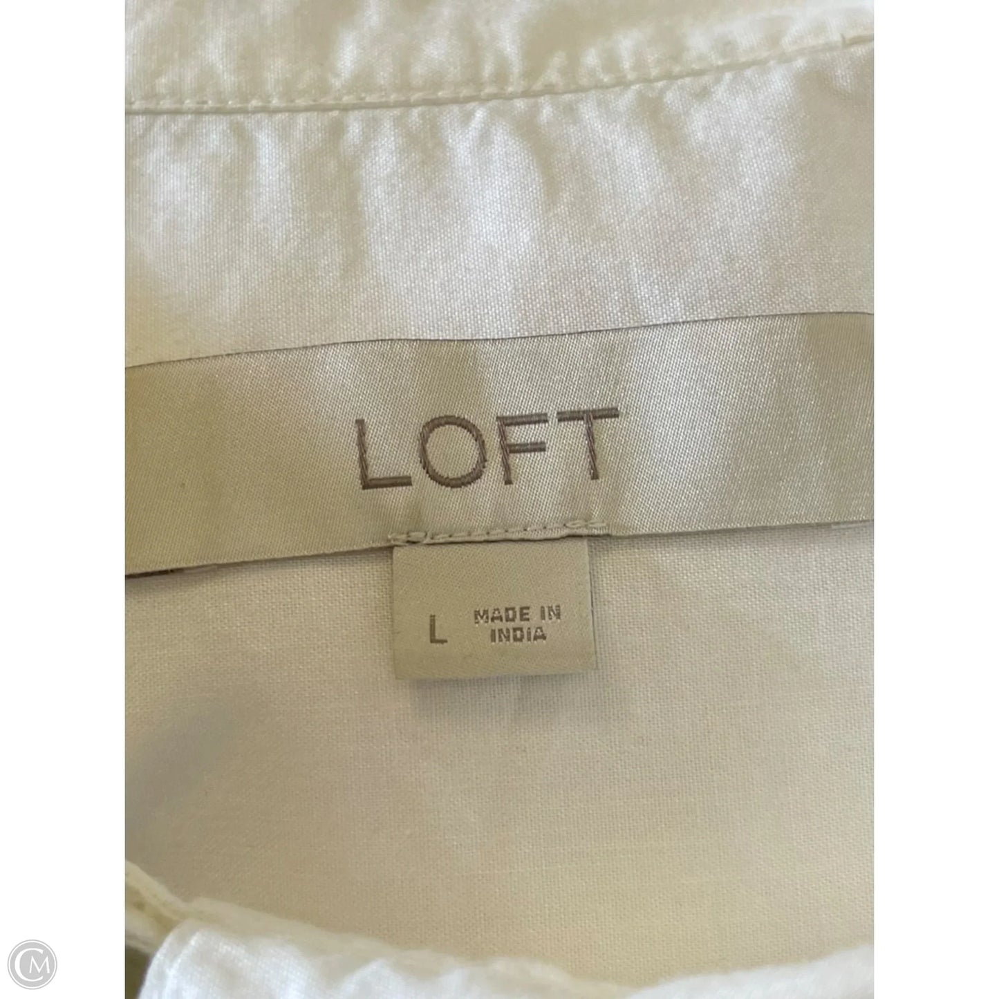 Top Short Sleeve By Loft In White, Size: L