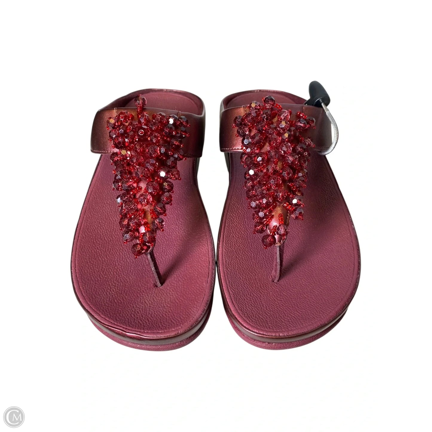 Sandals Heels Wedge By Fitflop In Maroon, Size: 7