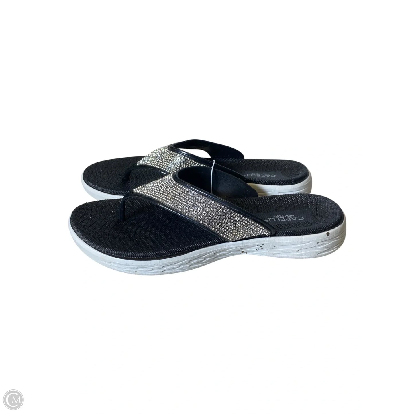 Sandals Flats By Capelli In Black & Silver, Size: 11