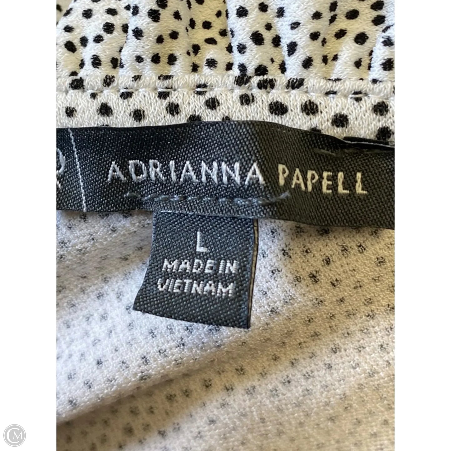 Top Short Sleeve By Adrianna Papell In Black & White, Size: L
