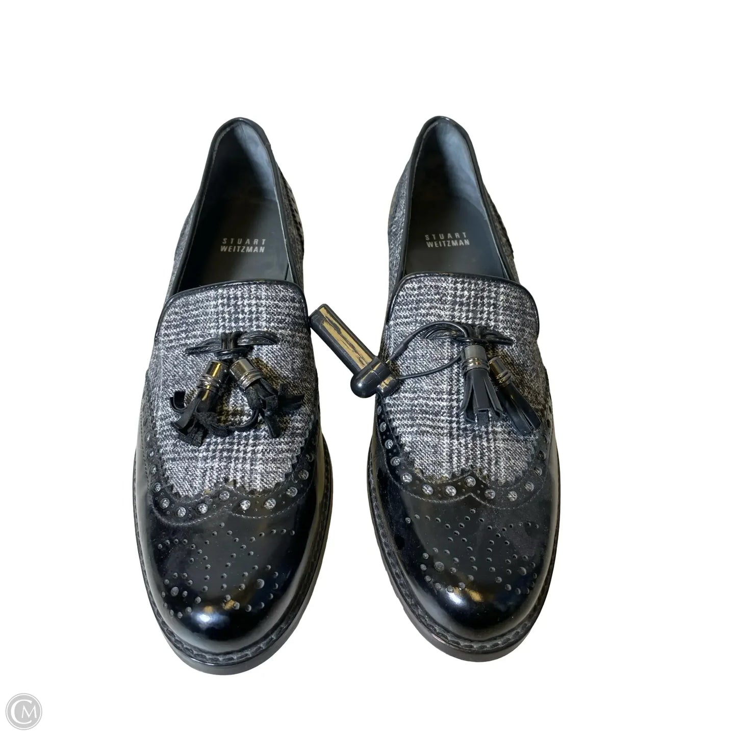 Shoes Designer By Stuart Weitzman In Black & Grey, Size: 9