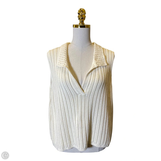 Vest Sweater By Gap In Cream, Size: Xl