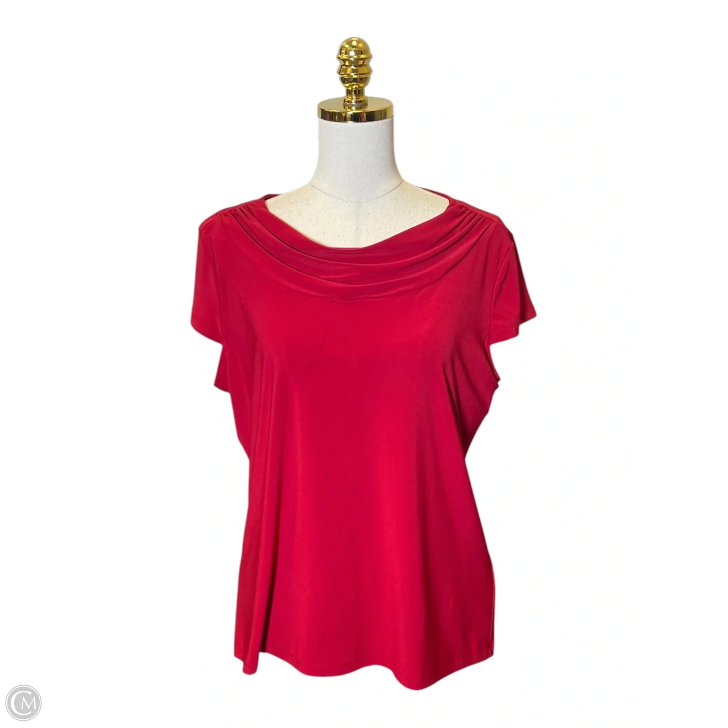 Top Short Sleeve By Black Label In Red, Size: L