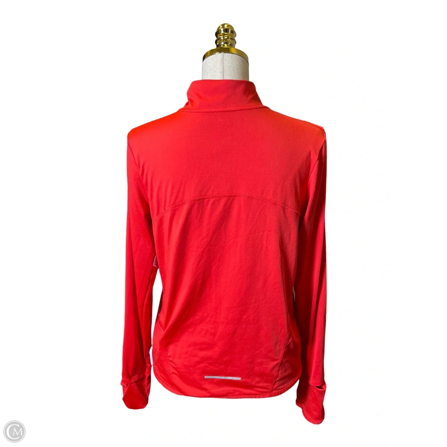 Athletic Top Long Sleeve Collar By Nike In Red, Size: S