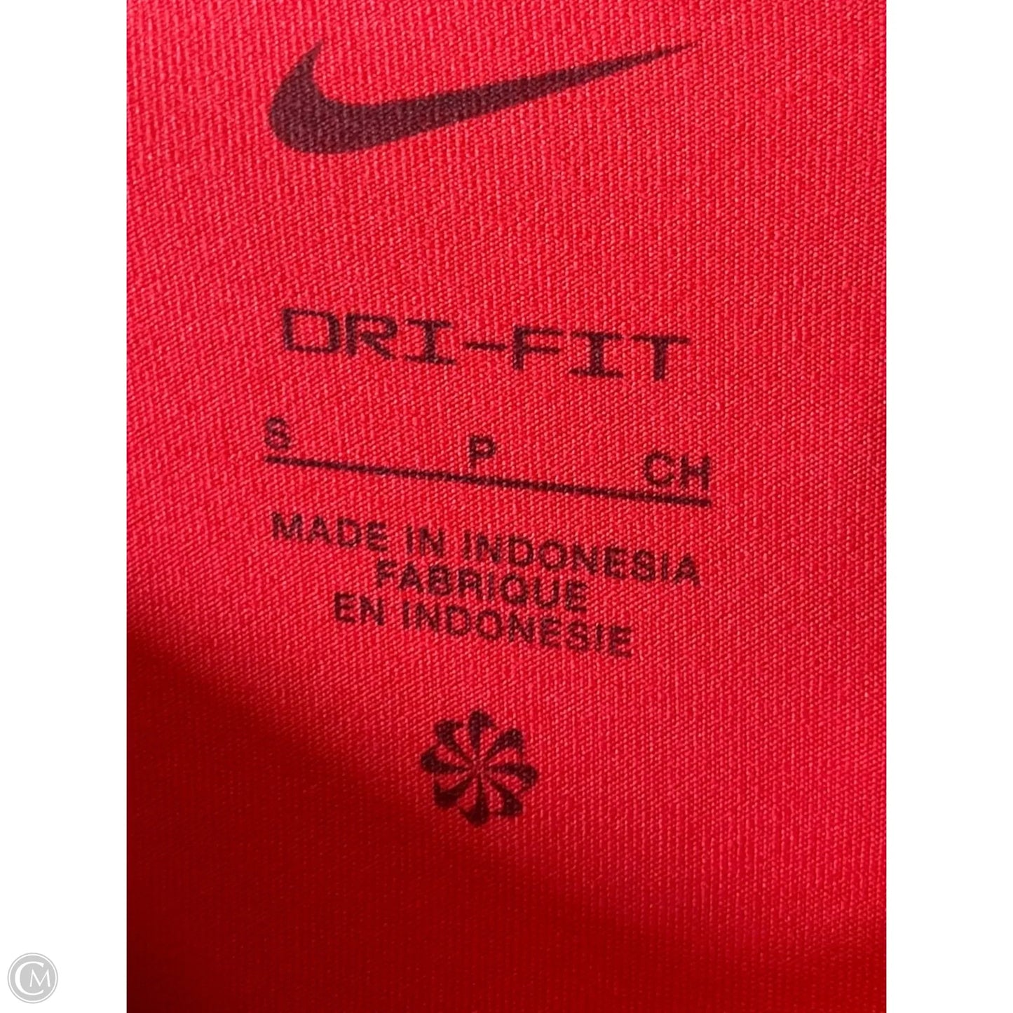 Athletic Top Long Sleeve Collar By Nike In Red, Size: S