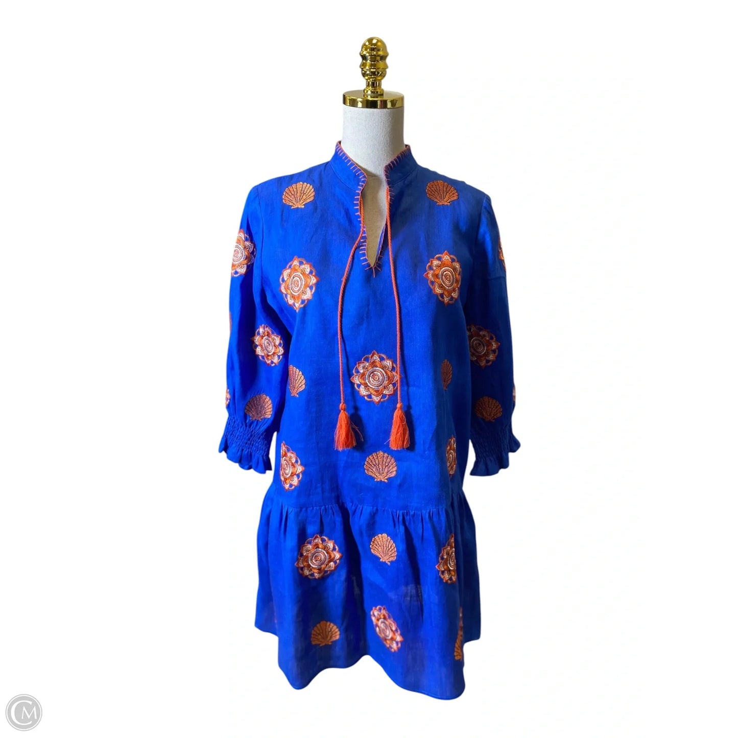 Dress Casual Midi By Tyler Boe In Blue & Orange, Size: S