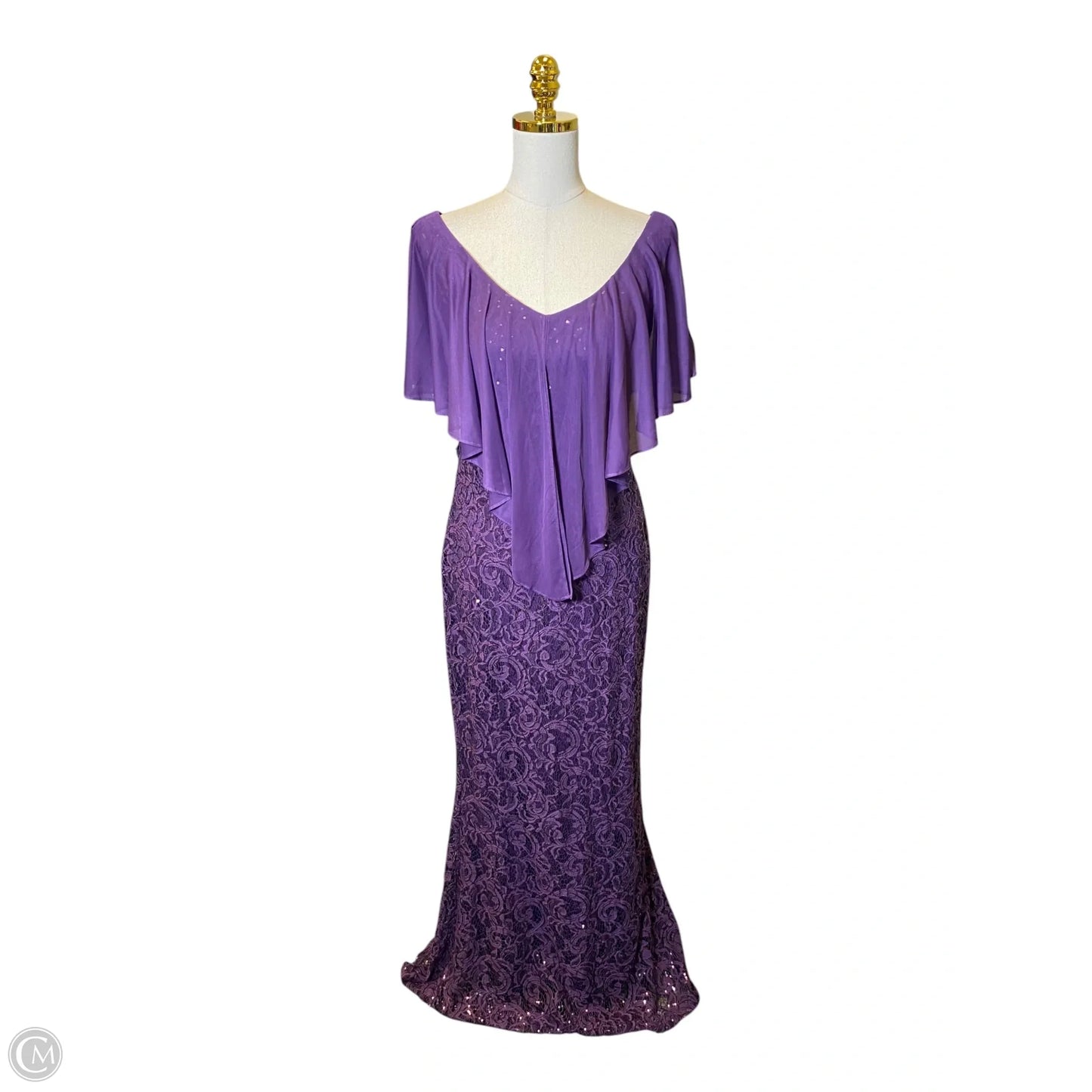 Dress Party Long By Marina In Purple, Size: 8