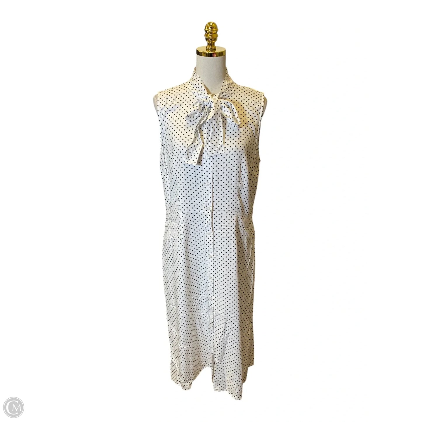 Dress Casual Midi By Liz Claiborne In Polkadot Pattern, Size: 10p