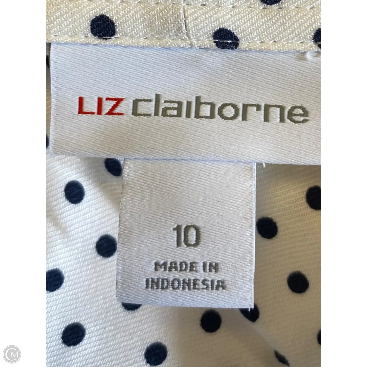 Dress Casual Midi By Liz Claiborne In Polkadot Pattern, Size: 10p