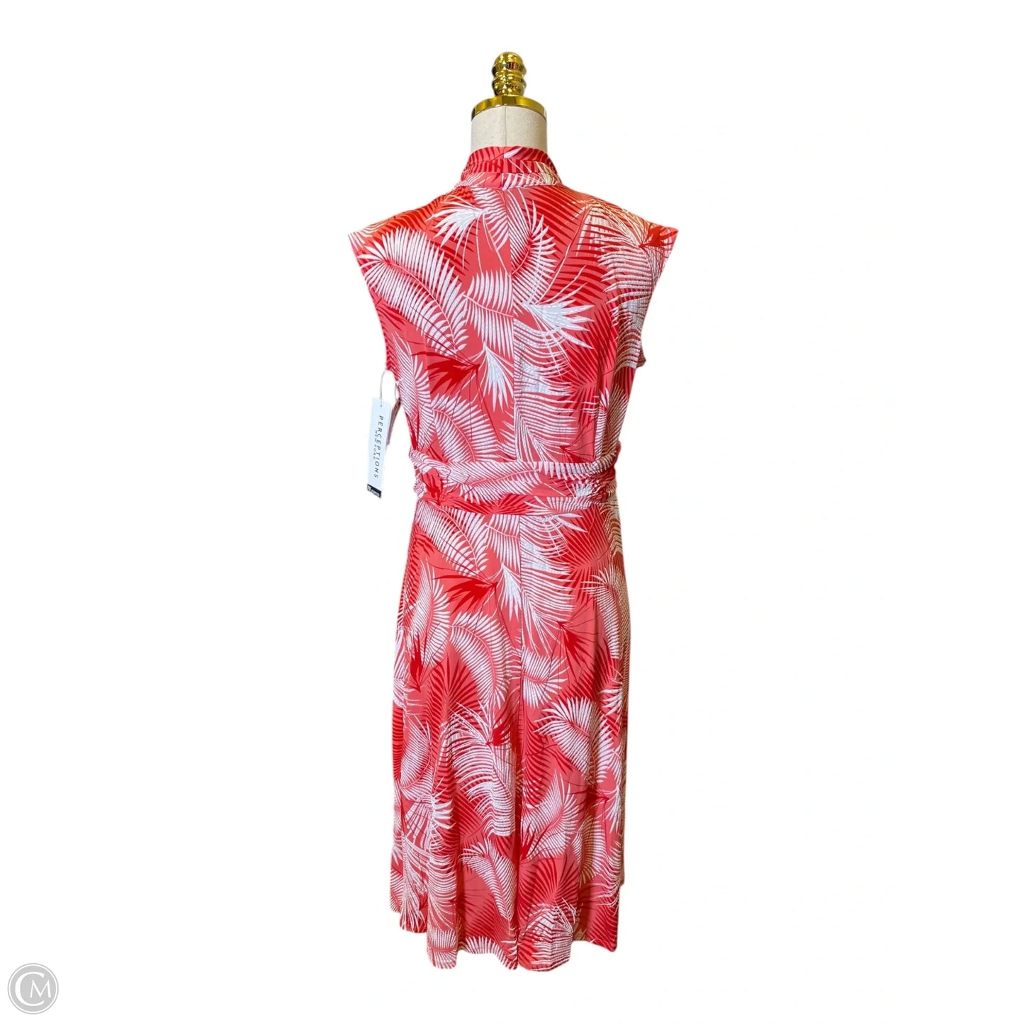 Dress Casual Midi By Perceptions In Red & White, Size: Mp