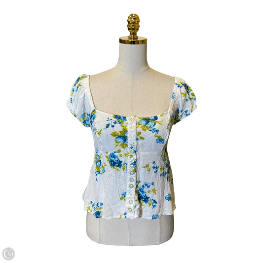 Blouse Short Sleeve By Free People In Floral Print, Size: M