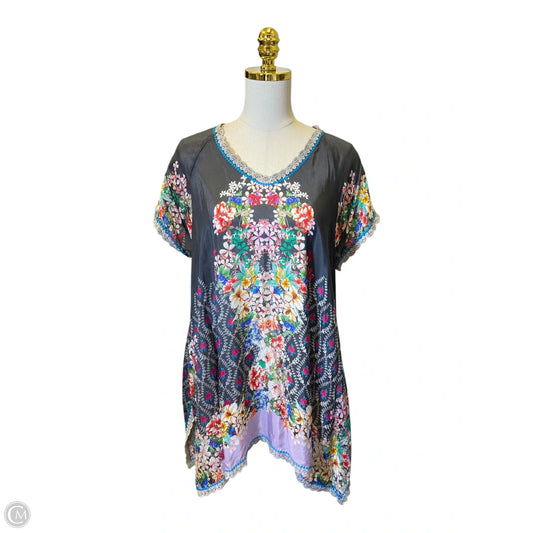 Top Short Sleeve By Johnny Was In Multi-colored, Size: L