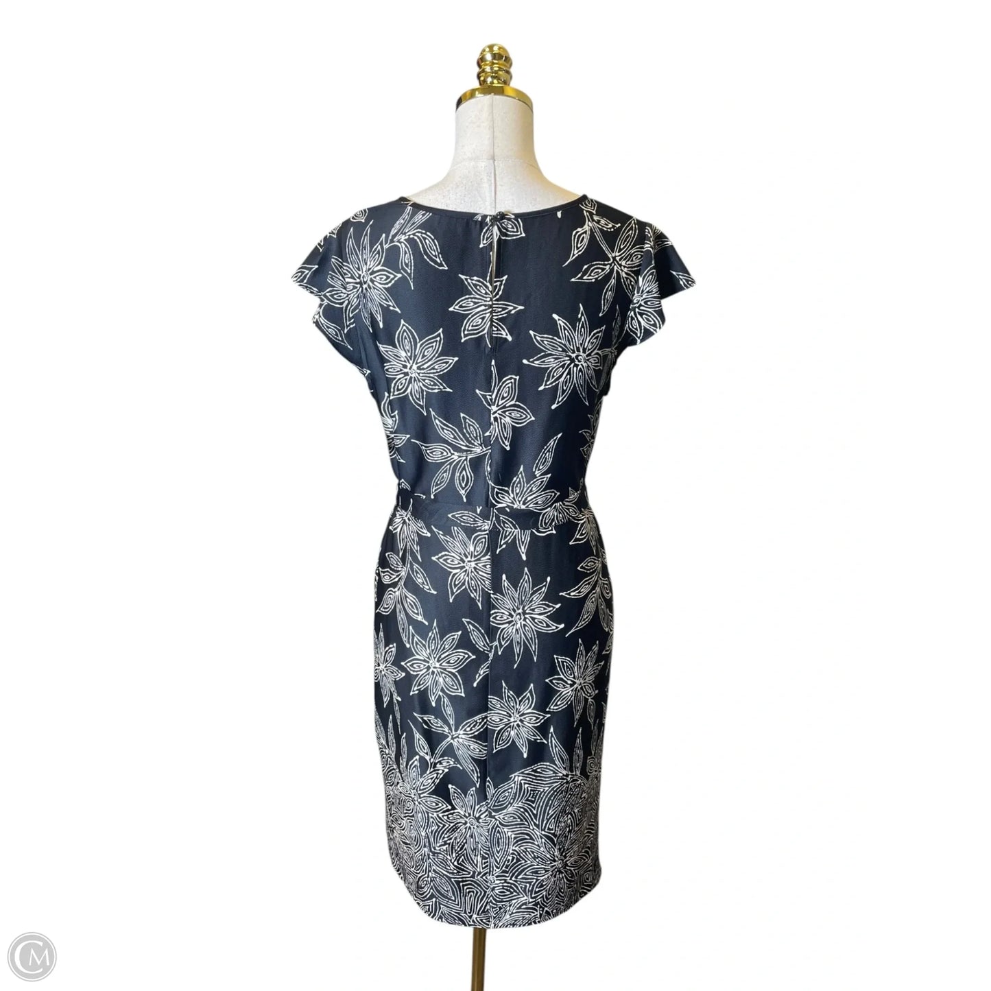 Dress Casual Midi By Ann Taylor In Black & White, Size: M