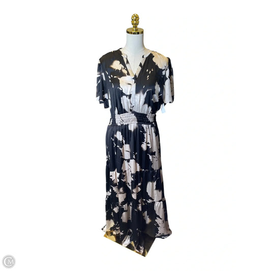 Dress Casual Midi By Simply Vera In Black & Tan, Size: L