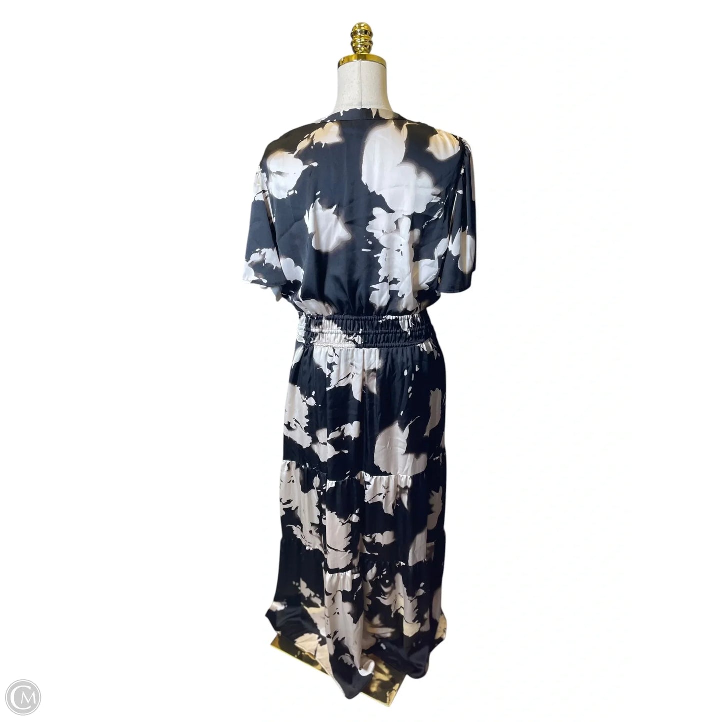 Dress Casual Midi By Simply Vera In Black & Tan, Size: L