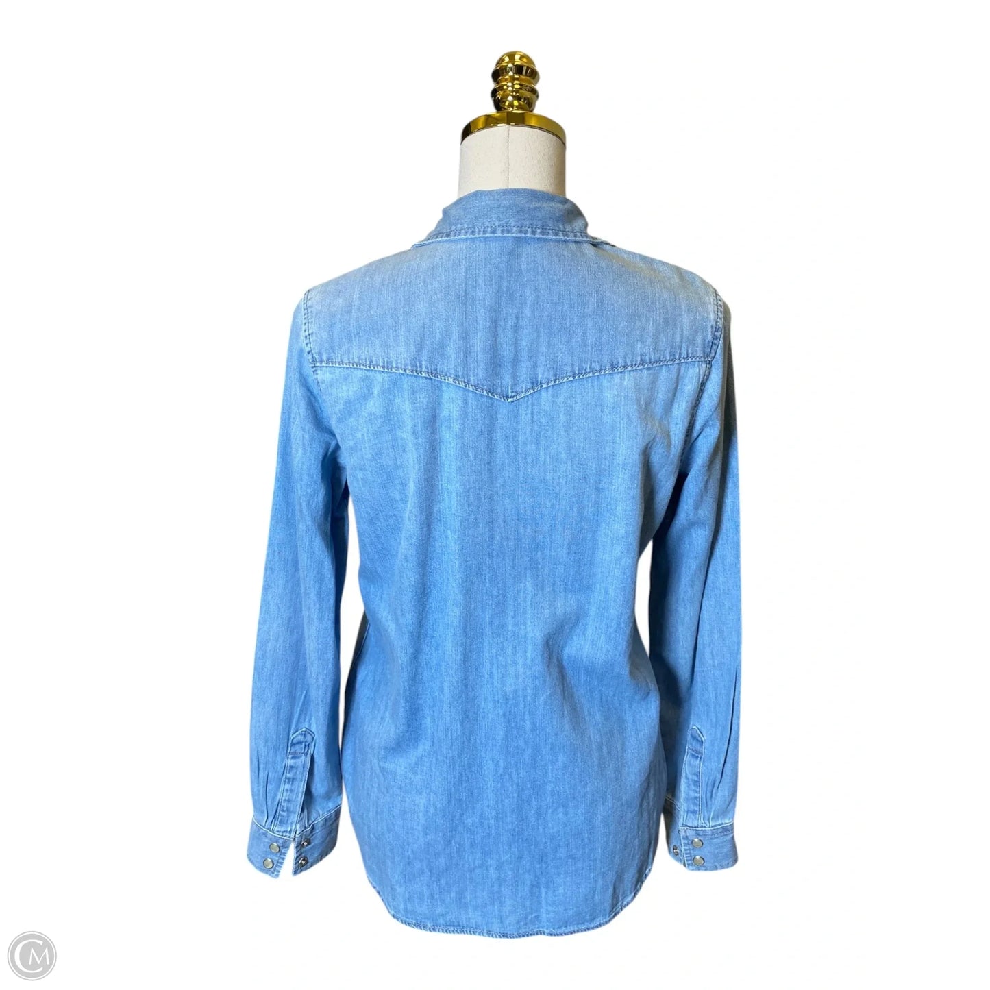 Top Long Sleeve By Gap In Blue Denim, Size: S