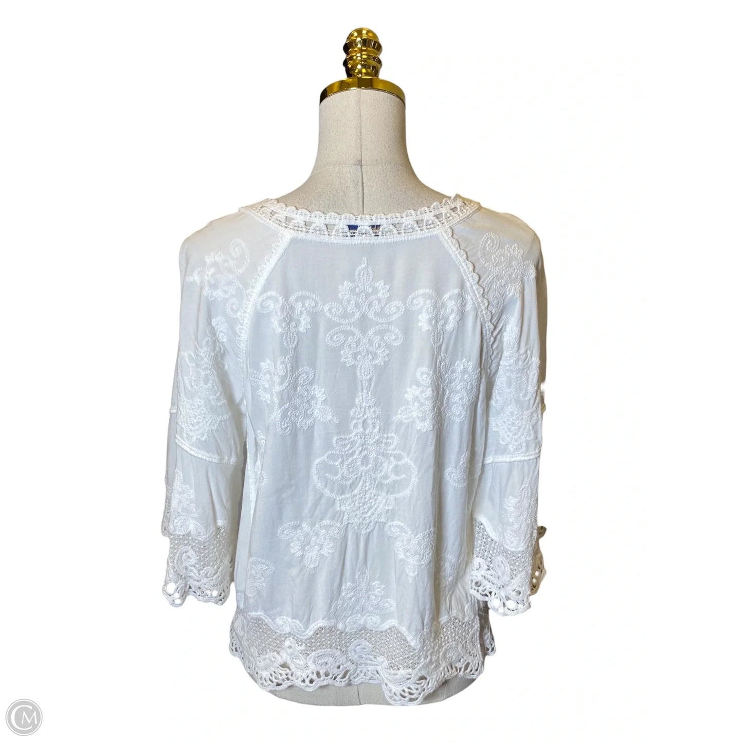 Top 3/4 Sleeve By Democracy In White, Size: S