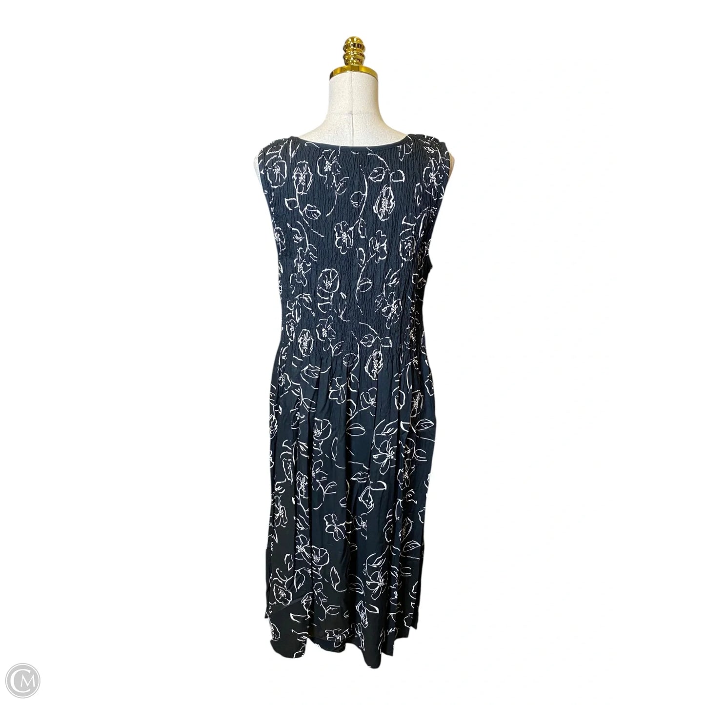 Dress Casual Midi By Croft And Barrow In Black & White, Size: Xl