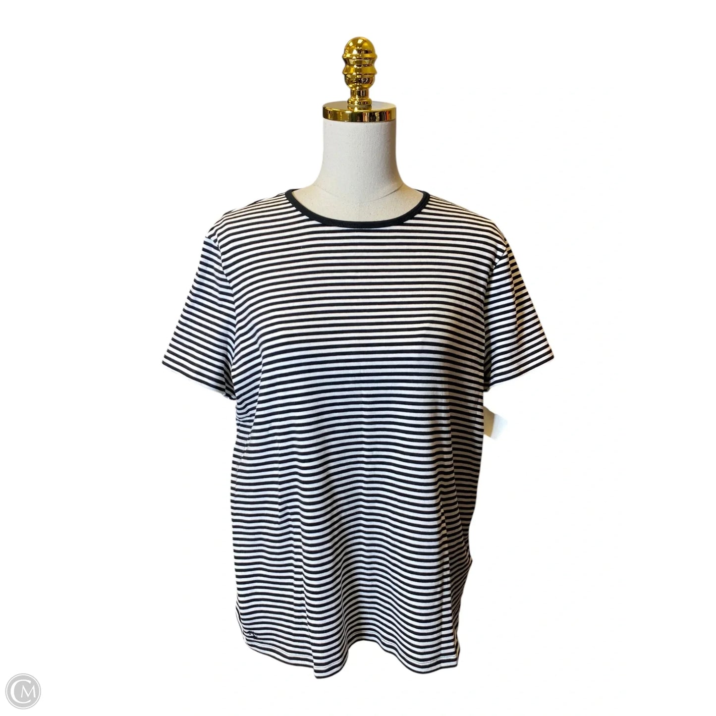 Top Short Sleeve By Lauren By Ralph Lauren In Striped Pattern, Size: 2x