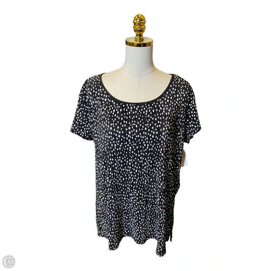 Top Short Sleeve By Chicos In Black & White, Size: Xl