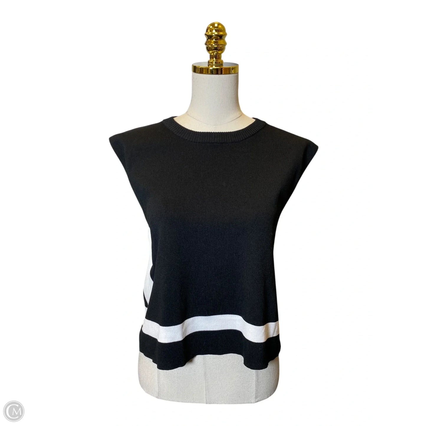Cardigan By Clothes Mentor In Black & White, Size: L