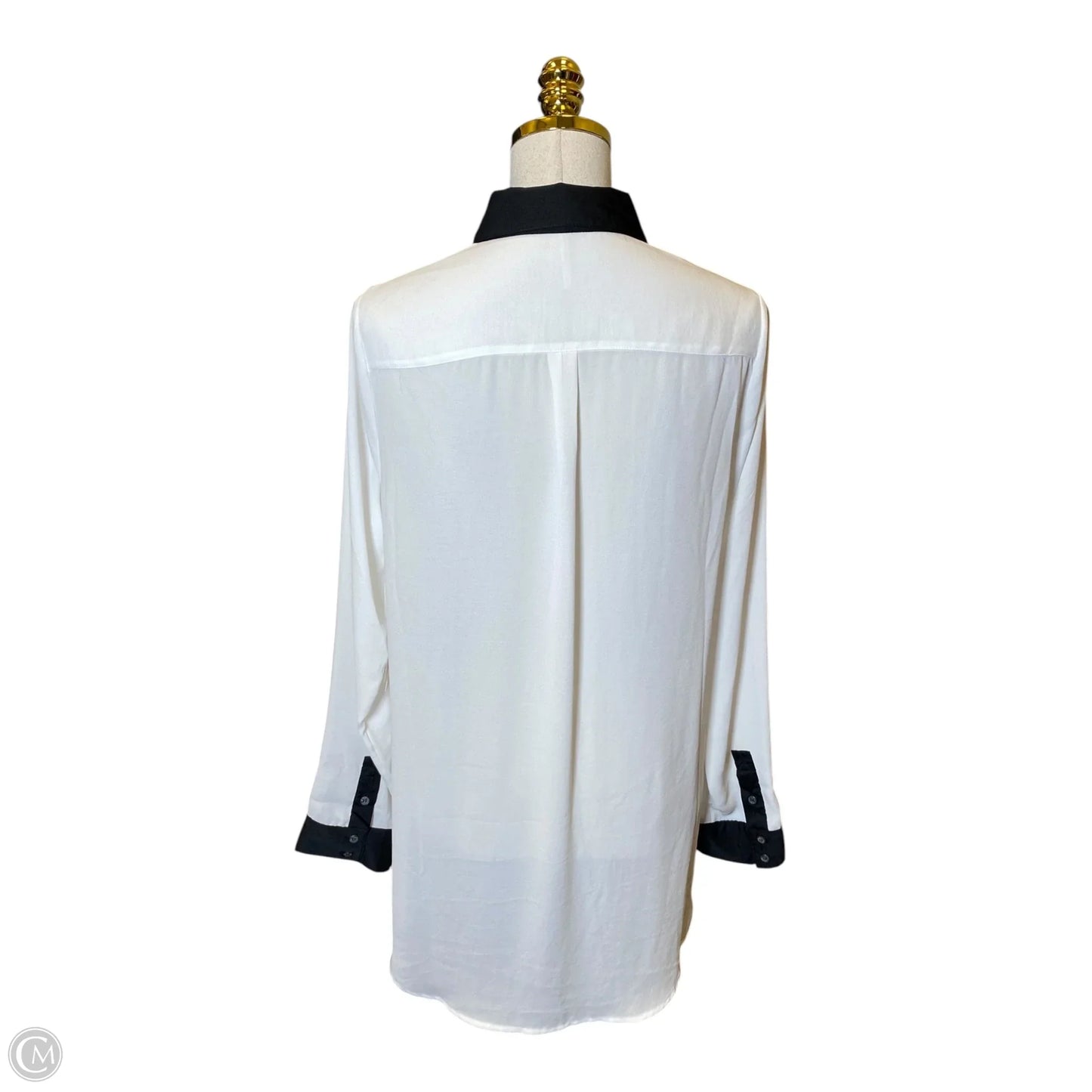 Top Long Sleeve By Free People In Black & White, Size: M