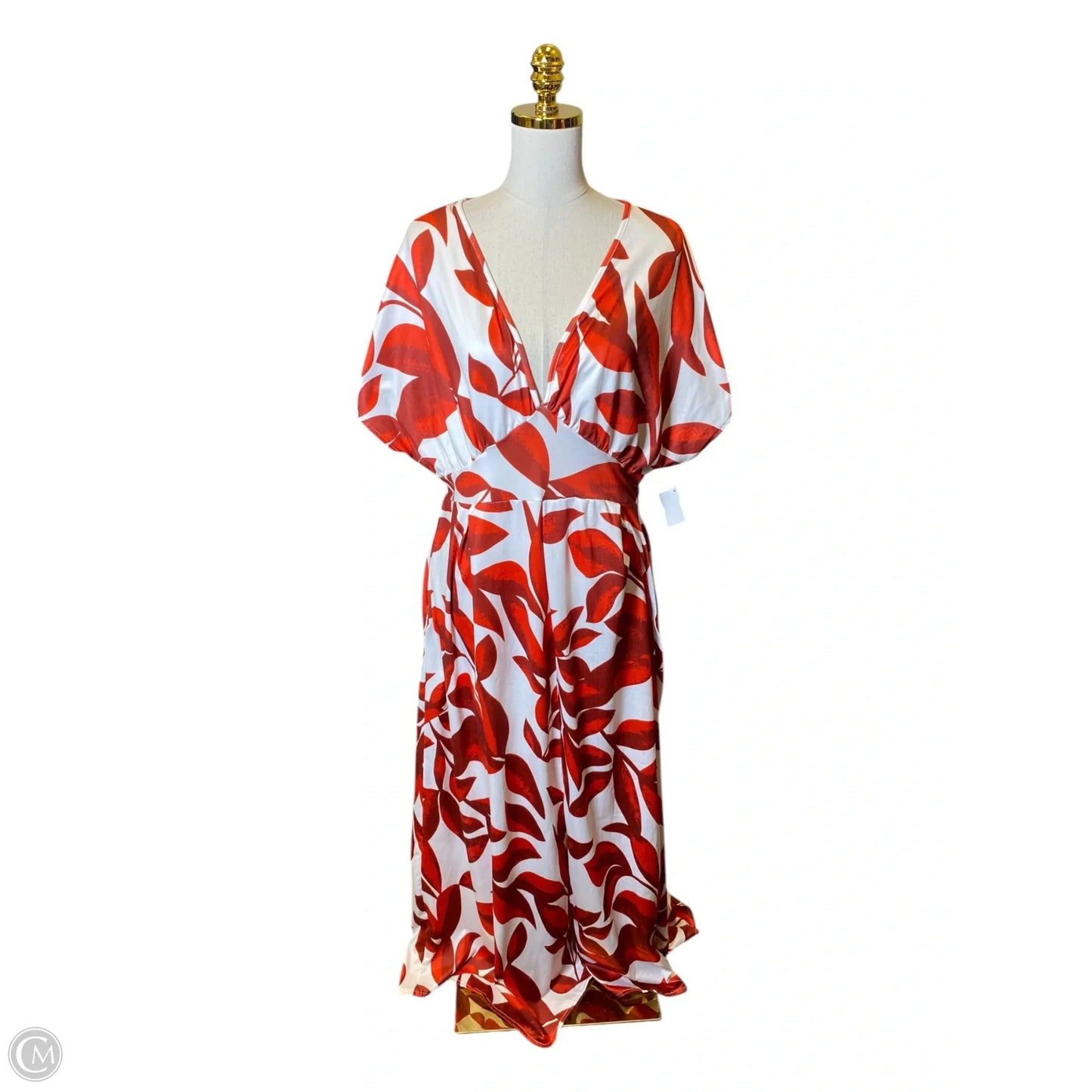 Dress Casual Maxi By Clothes Mentor In Red & White, Size: 1x