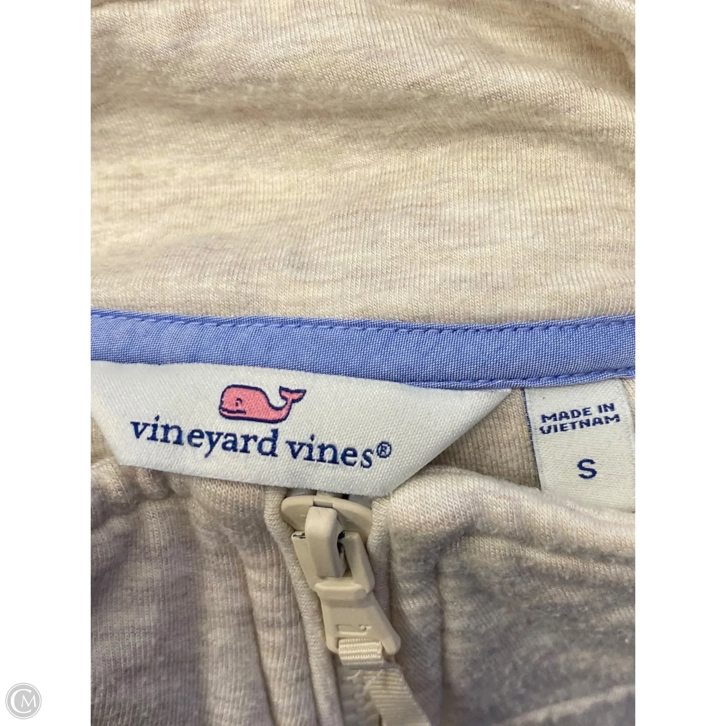 Sweatshirt Collar By Vineyard Vines In Cream & White, Size: S