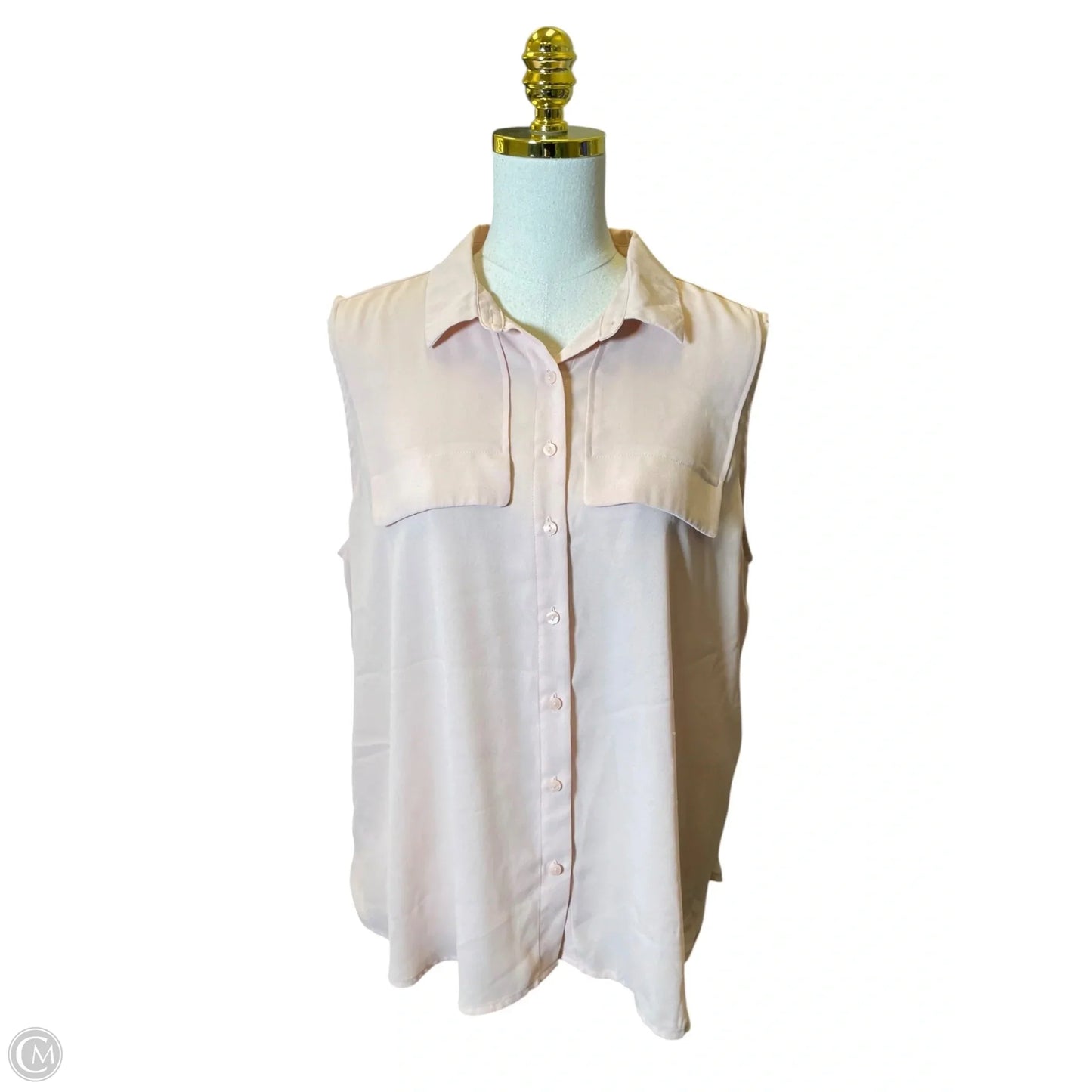 Blouse Sleeveless By Worthington In Pink, Size: Xl